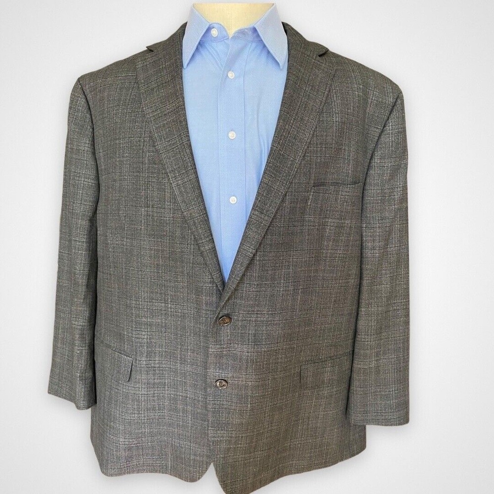 Chaps Mens Size 52 Blazer Sport Coat Gray Casual Career Jacket‎